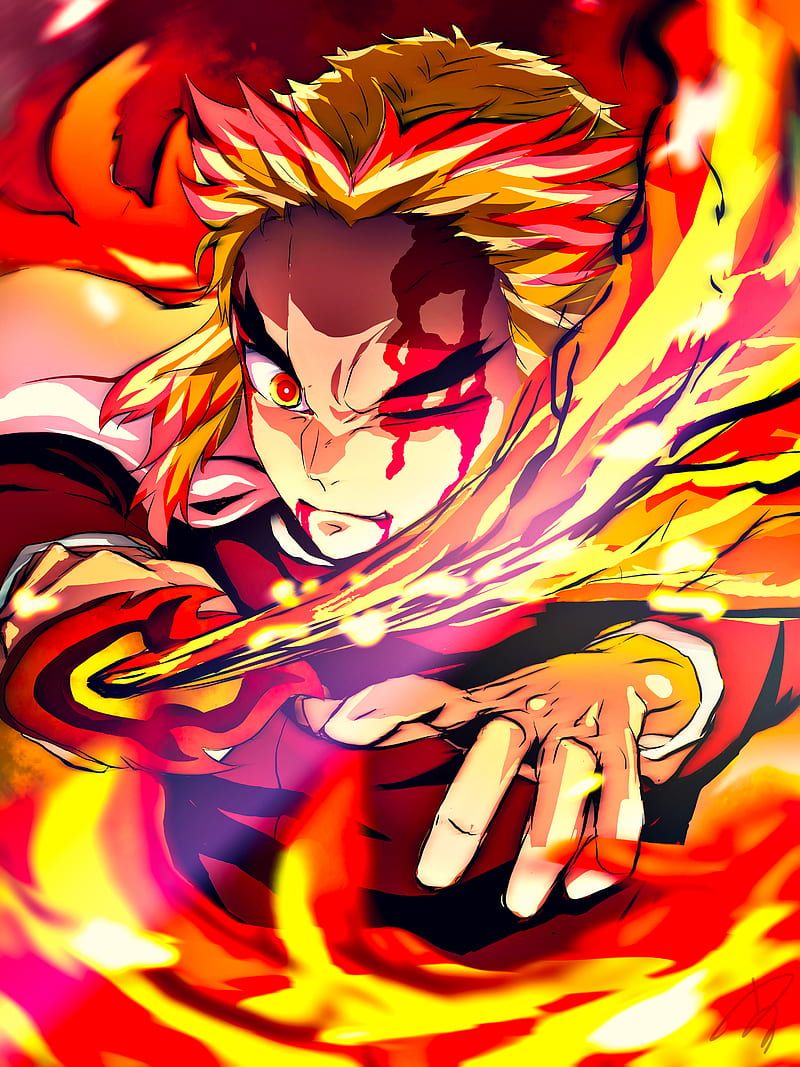 800x1067 Rengoku, anime, demon slayer