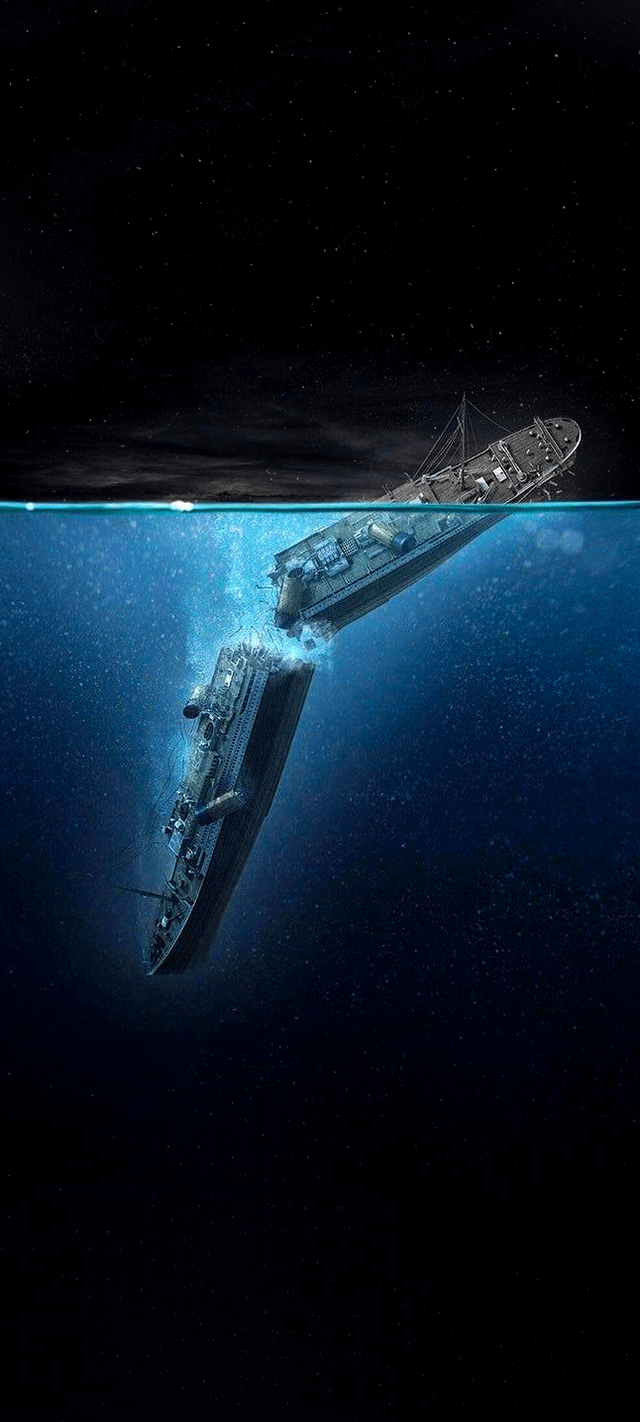 640x1422 Titanic breakup wallpaper