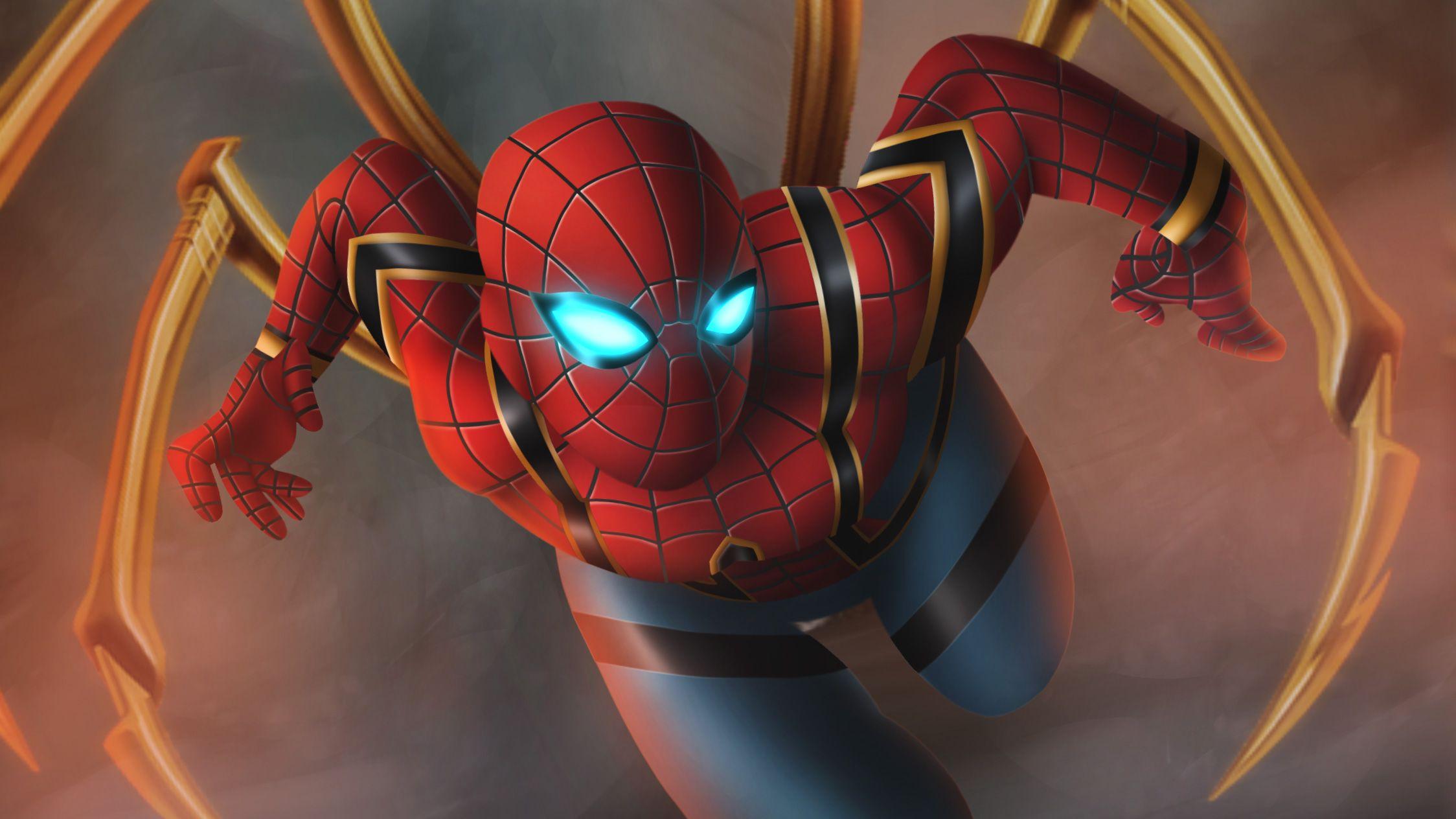 2248x1264 Iron Spiderman Artwork, HD Superheroes, Hình nền 4k