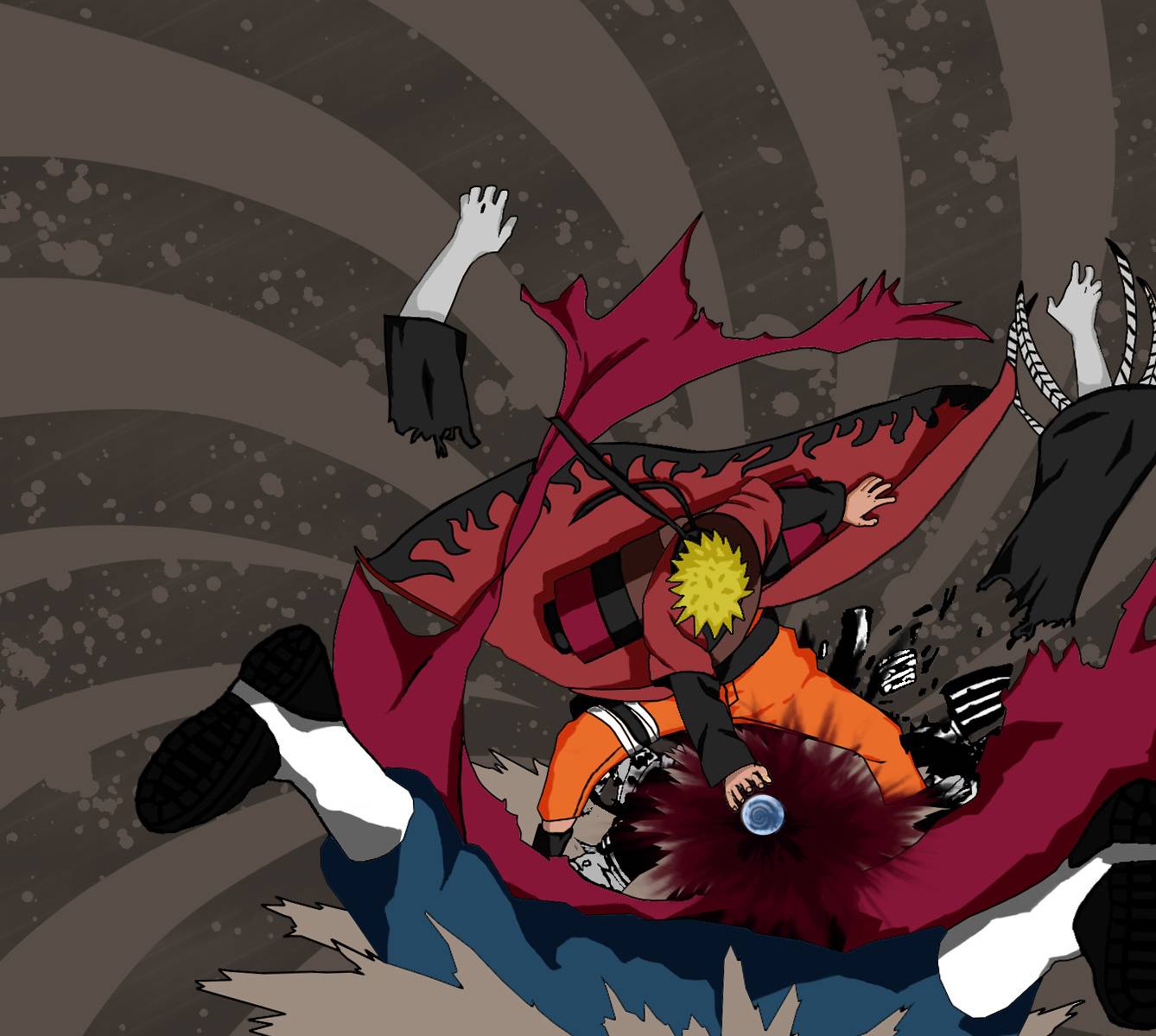 1338x1200 Naruto vs Kakuzu Wallpaper