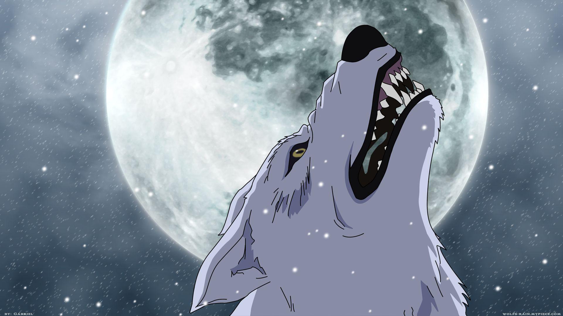 1920x1080 Moon, Wolfs Rain, Kiba, wolves wallpaper