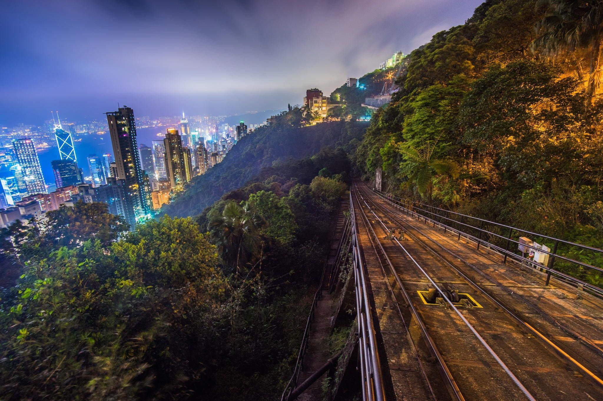 2048x1365 forest sky city railway hong kong wallpaper