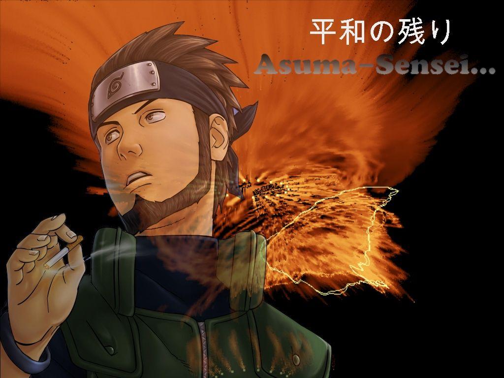 1024x768 Naruto And Bleach Anime Wallpaper: Asuma Sartubi And Sensei