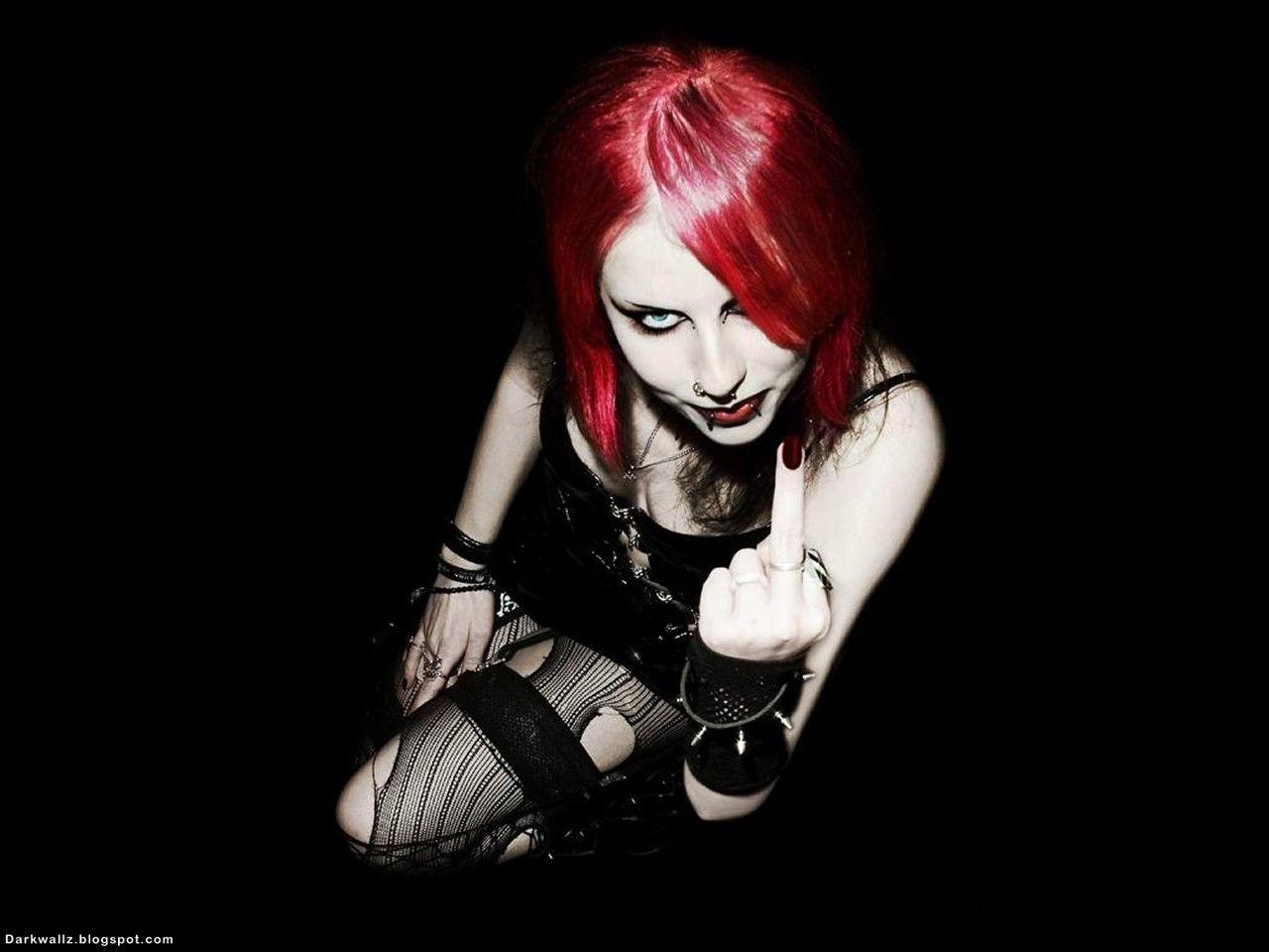 1280x960 Dark Wallpaper: Read Hair Goth Girl dark gothic wallpaper