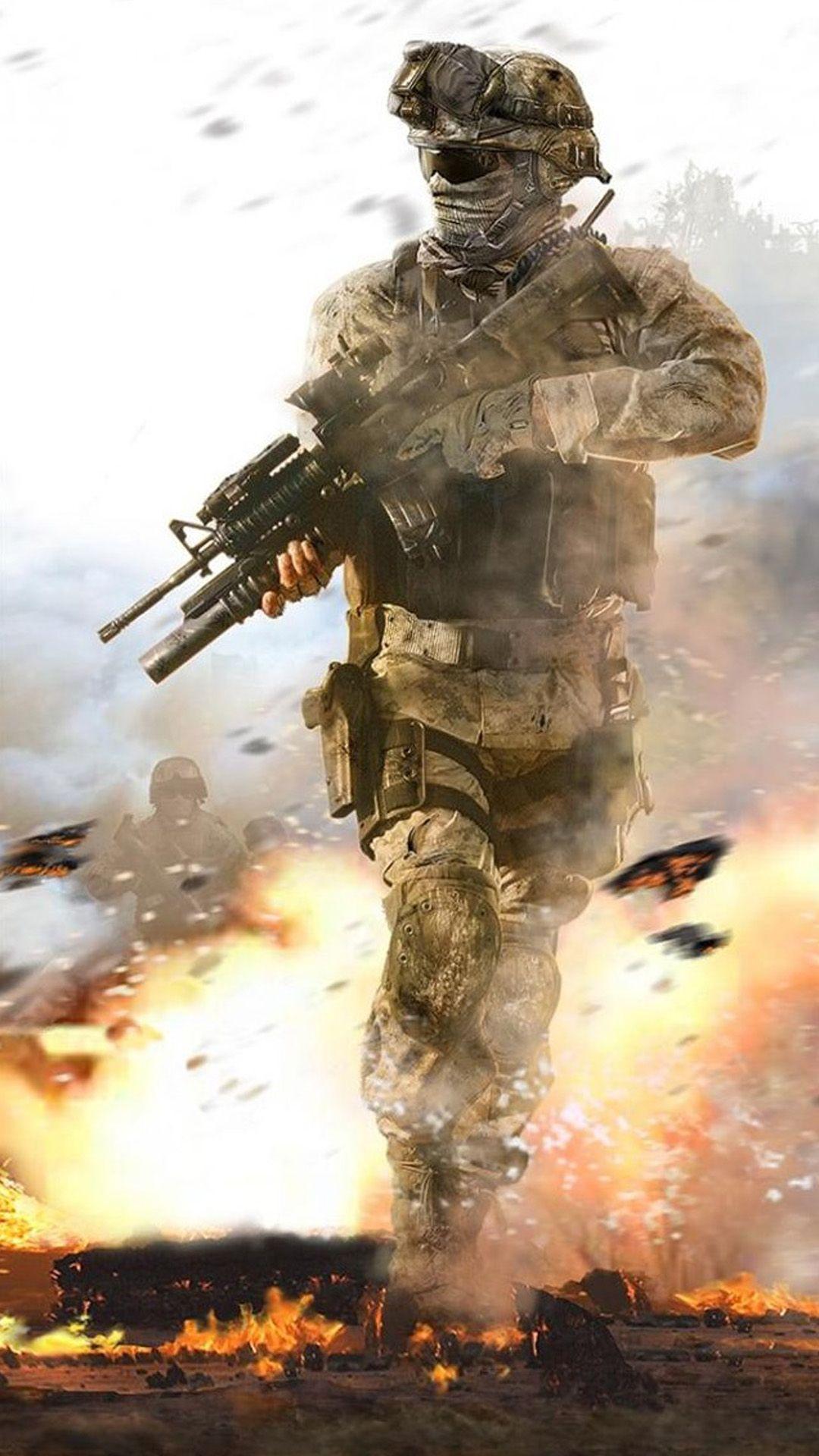 1080x1920 Fighting Soldier In Hail Of Bullets iPhone 8 Wallpaper Free