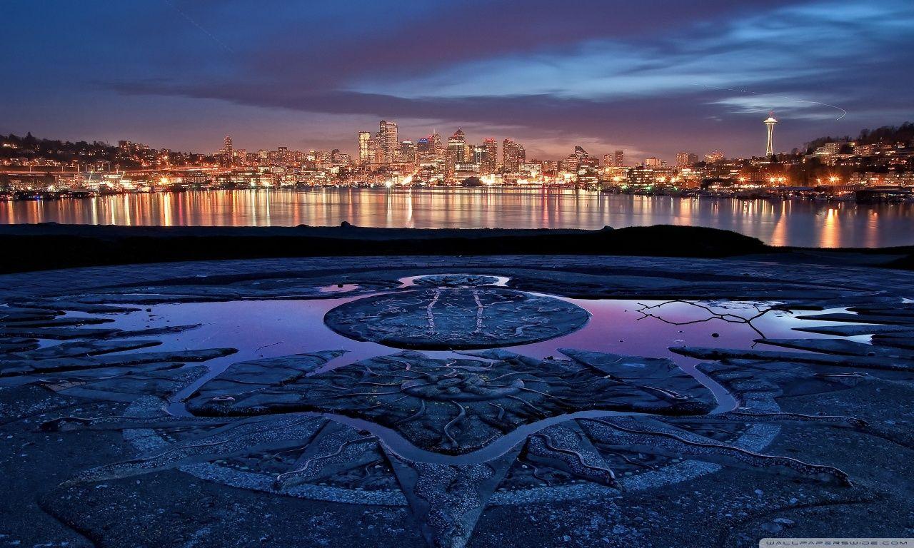 1280x768 Seattle Skyline, Washington Ultra HD Desktop Background Wallpaper for : Multi Display, Dual Monitor
