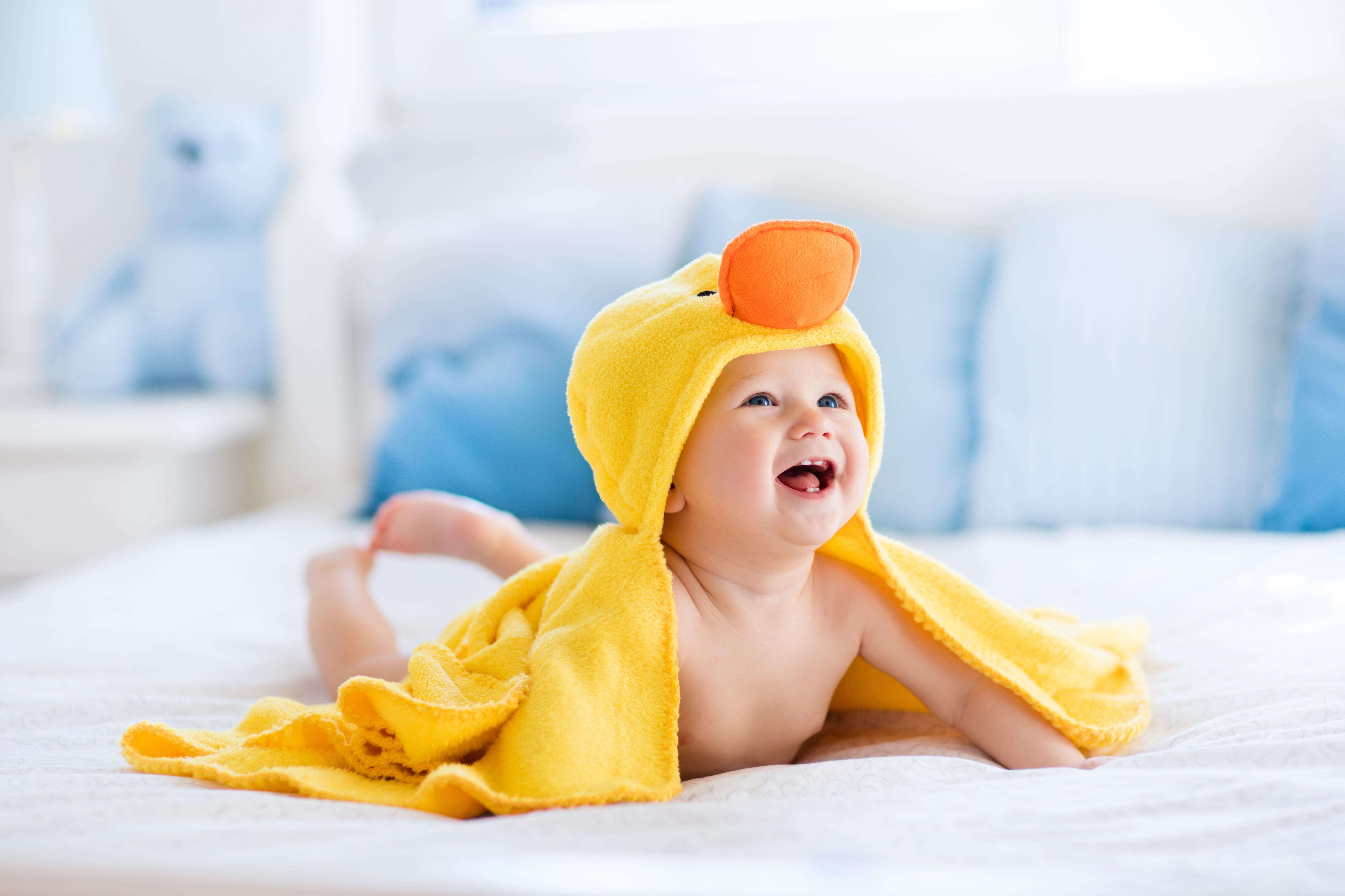 7830x5220 #Laugh, #Duck towel, K, #Cute baby, K, #After
