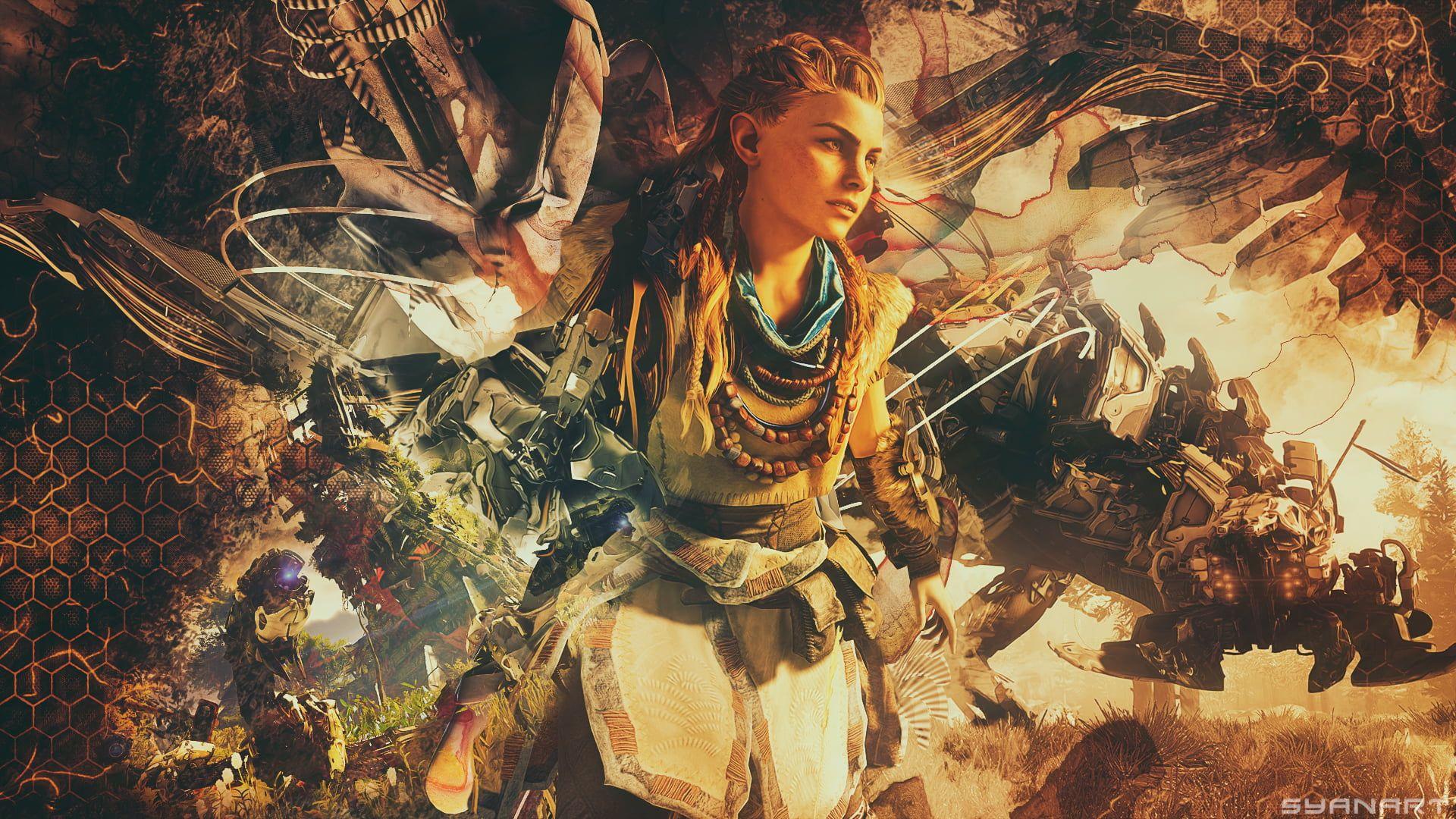 1920x1080 Zero Dawn Horizon poster, Horizon: Zero Dawn, fan art, Aloy