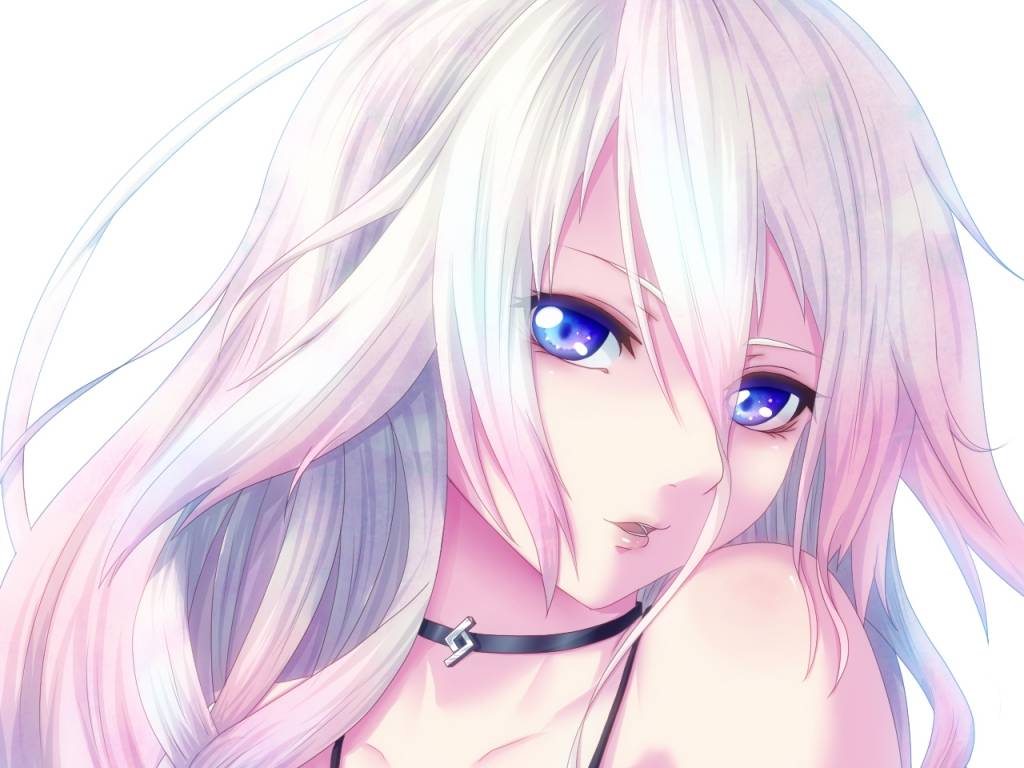 White Haired Anime Girl with Blue Eyes - wide 6