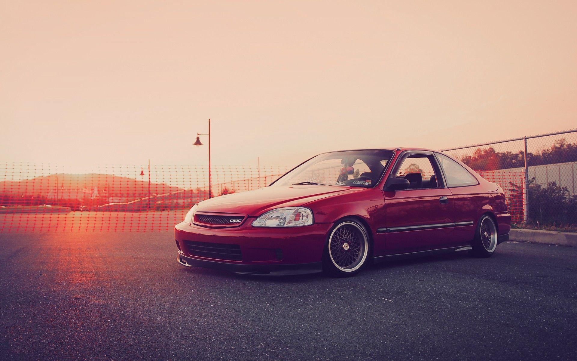 1920x1200 Wallpaper Of Dark Red, Honda Civic Background & HD Image
