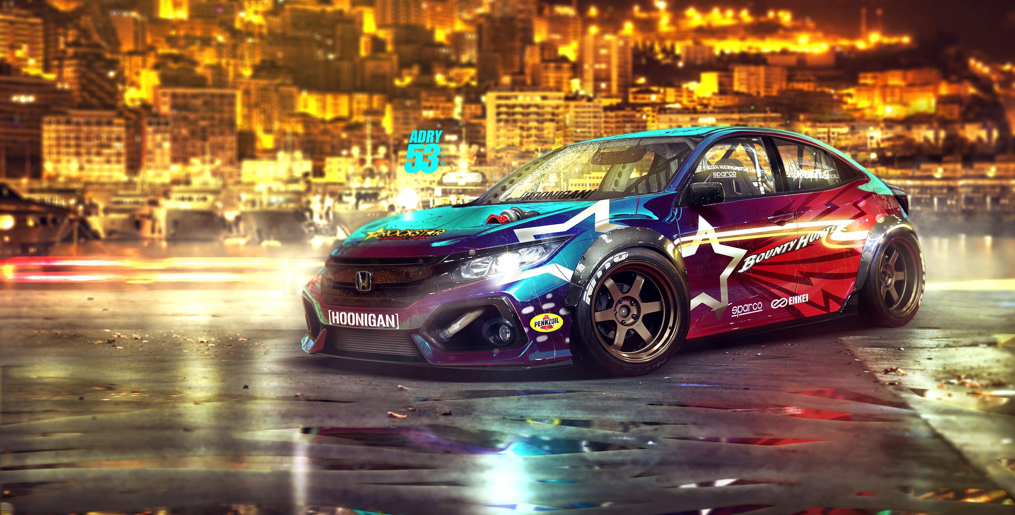 3508x1780 Honda Civic Hatchback wallpaper and background