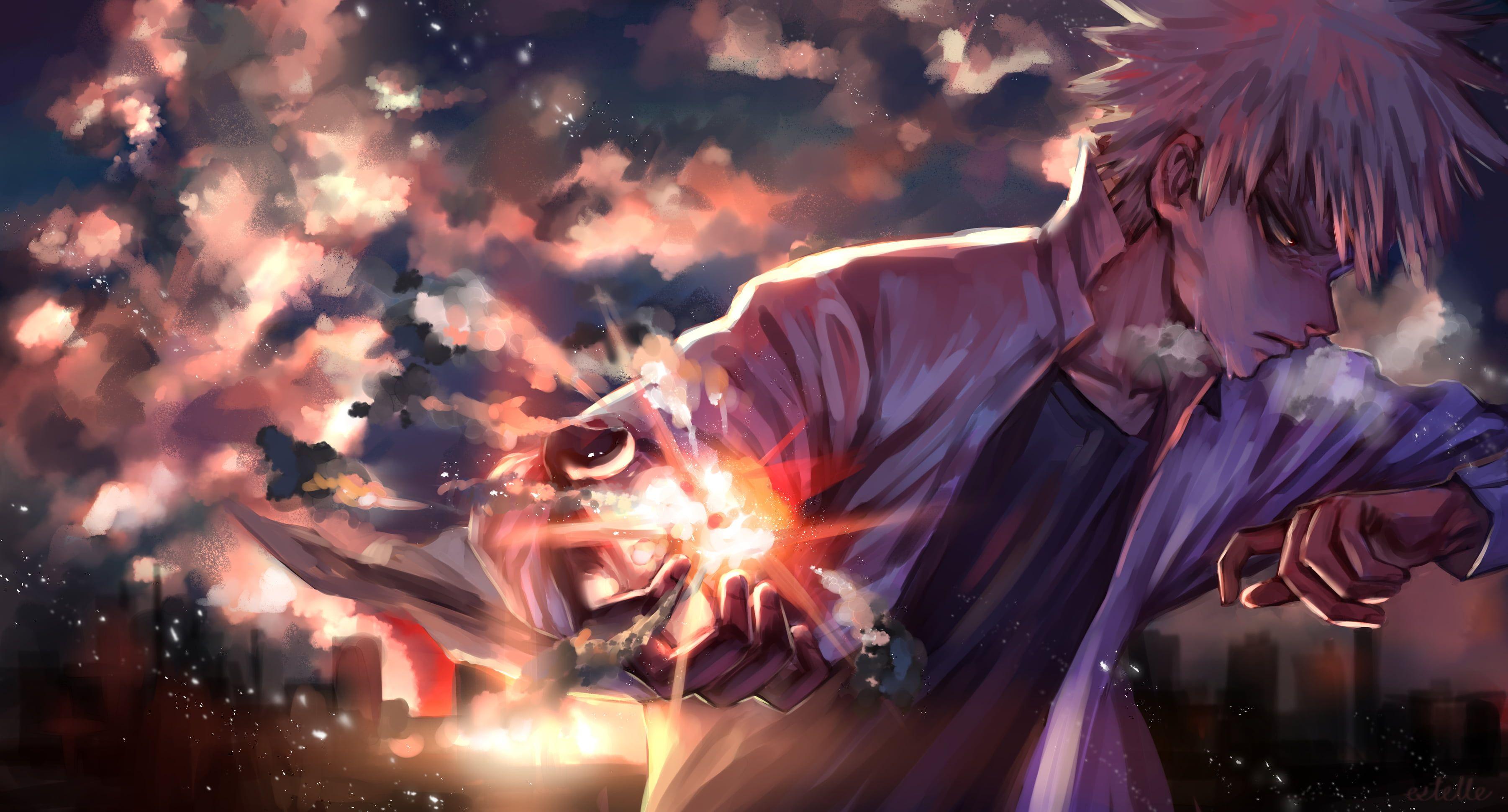 3604x1942 Black and brown abstract painting, Boku no Hero Academia