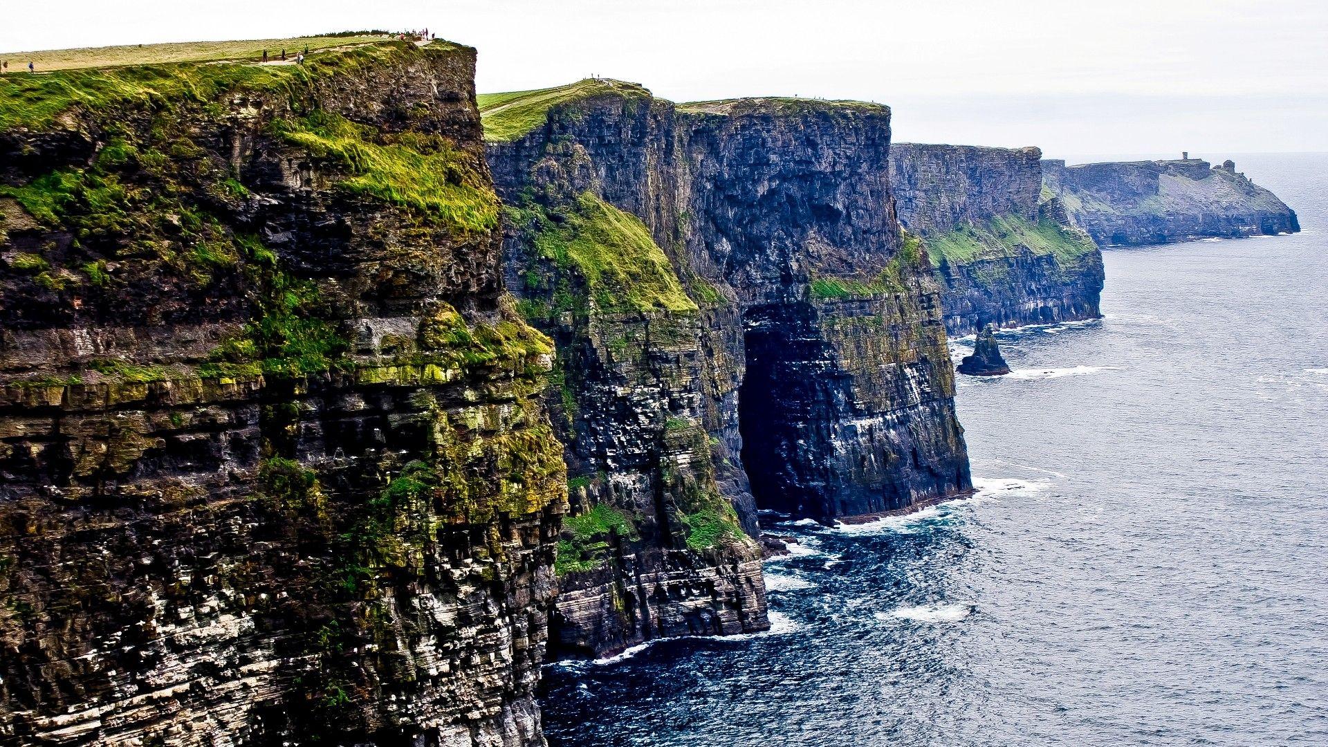 1920x1080 Water landscapes nature coast cliffs Ireland Cliffs of Moher Galway wallpaperx1080