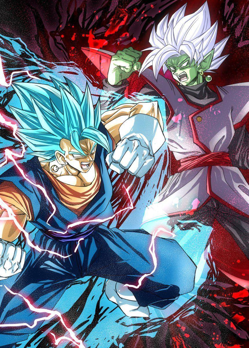 861x1200 Vegetto vs Zamasu. DBZ. Dragon ball, Dbz wallpaper, Anime