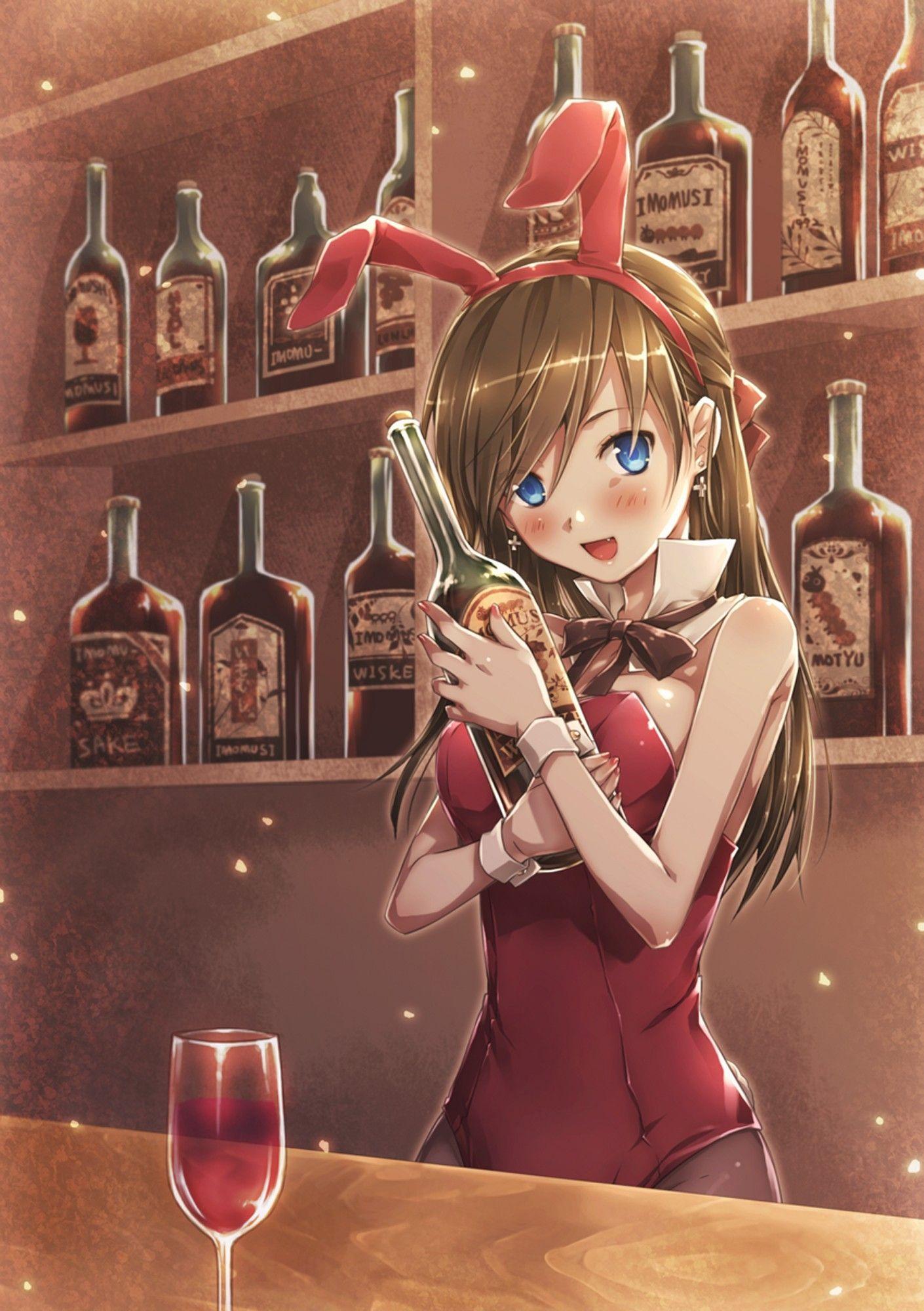 1410x2000 blondes bunnies women blue eyes alcohol wine blush drunk