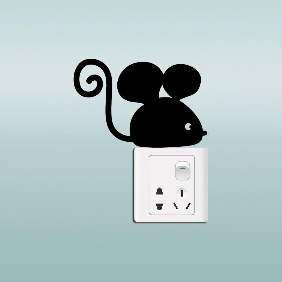 961x961 US $1.01 49% OFF. Mice 27 Cute Little Mouse Light Switch Sticker Funny Cartoon Animal Vinyl Wall Sticker For Home Wallpaper In Wallpaper From Home