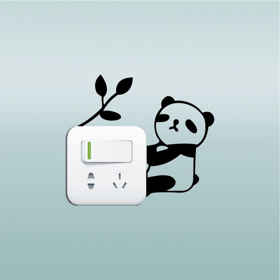 961x961 US $0.99 50% OFF. Panda 20 Lovely Panda Light Switch Sticker Funny Cartoon Animal Vinyl Wall Sticker For Kids Room Home Wallpaper In Wallpaper
