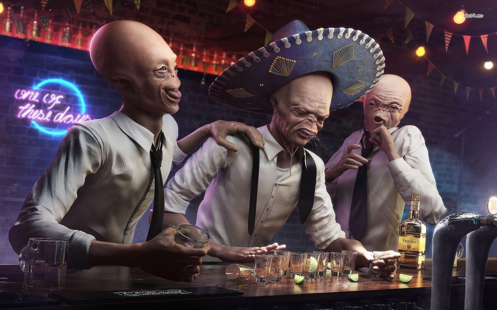 1680x1050 Drunk aliens wallpaper wallpaper