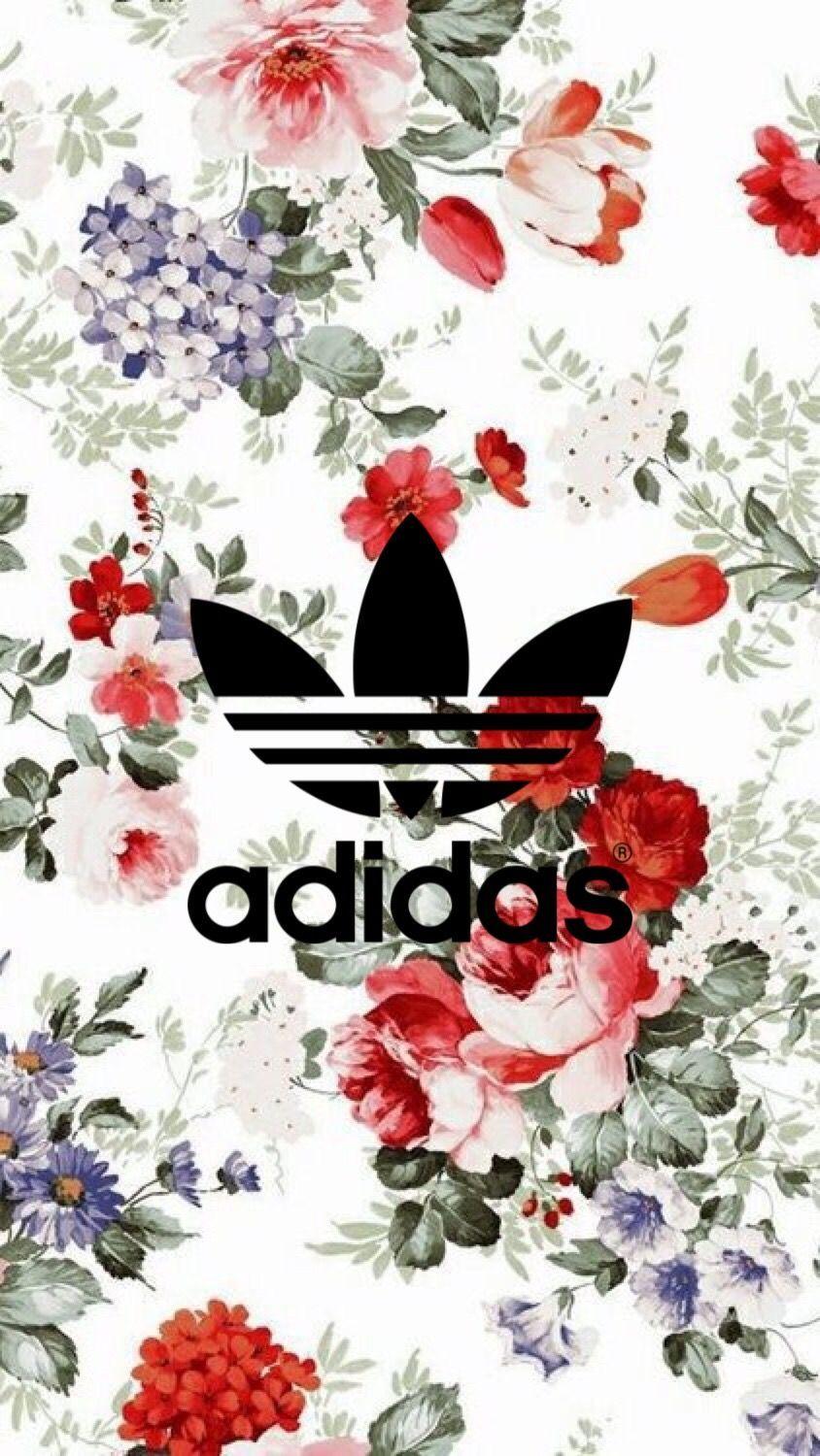 844x1500 Hình nền Adidas Floral.  Hình nền logo Adidas, Adidas