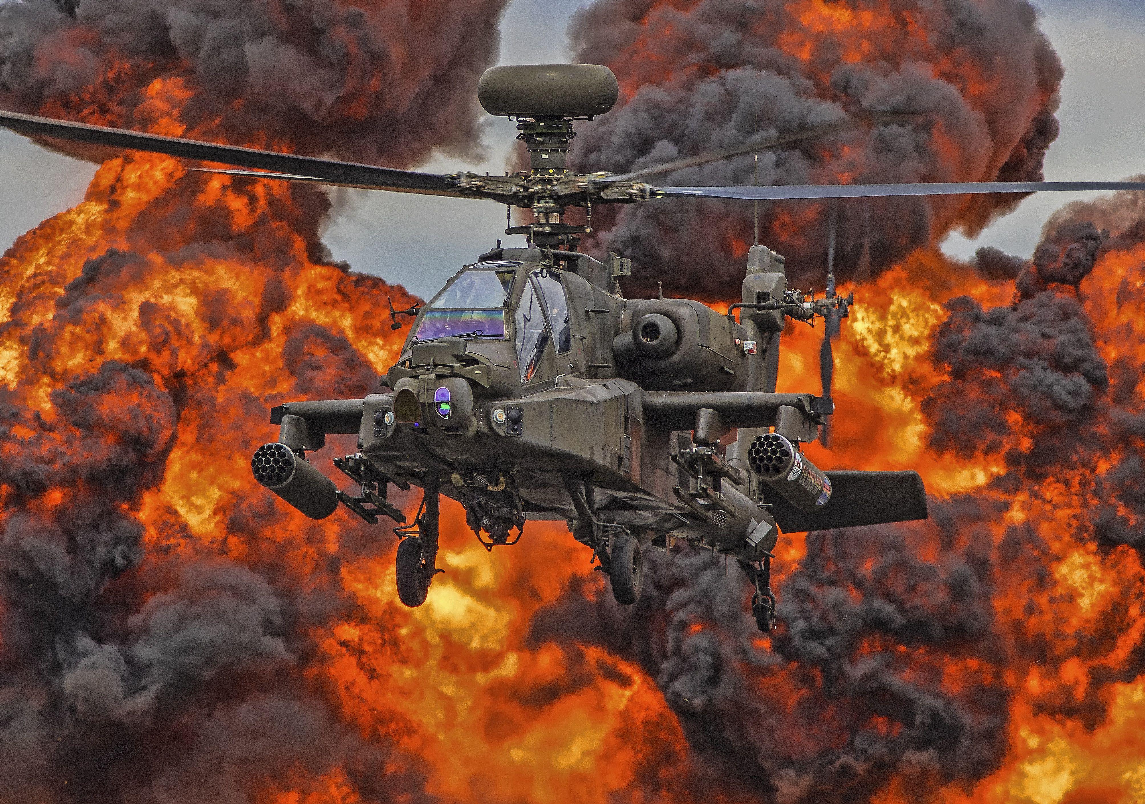 4016x2818 Wallpaper Boeing AH 64 Apache, Attack Helicopter, Gunship, 4K