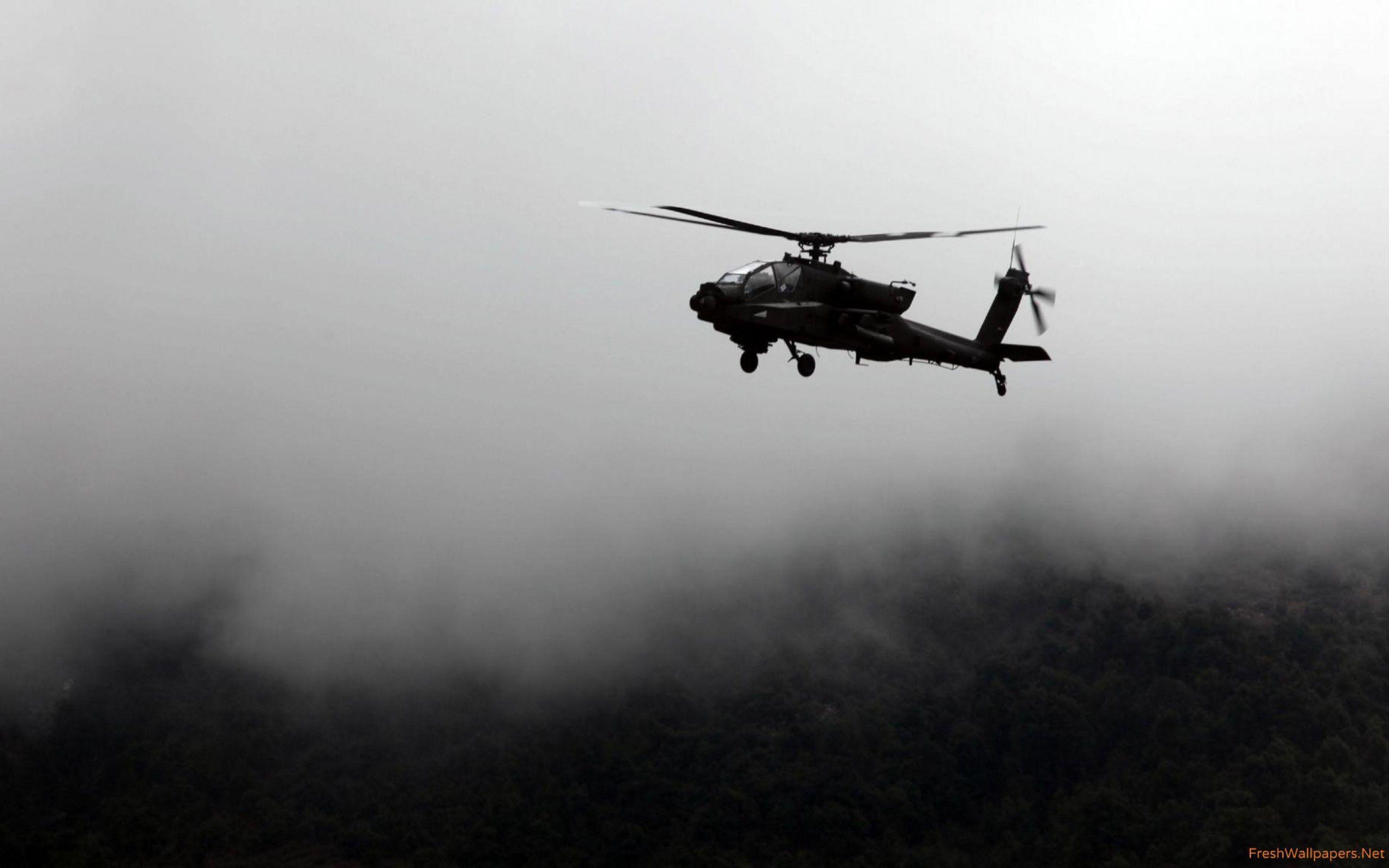 2560x1600 Boeing AH 64 Apache In The Fog Wallpaper