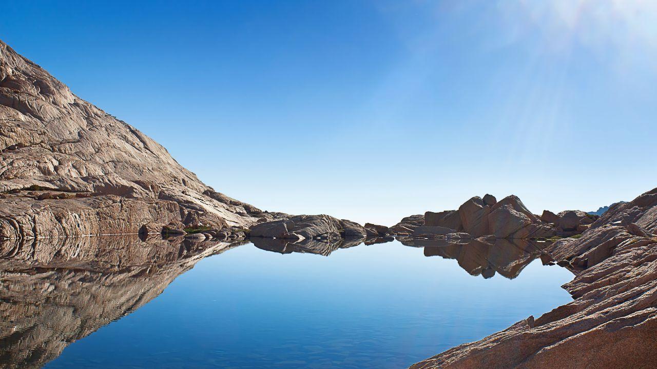 1280x720 Wallpaper Mount Whitney, Summit, California, Lake, Blue sky