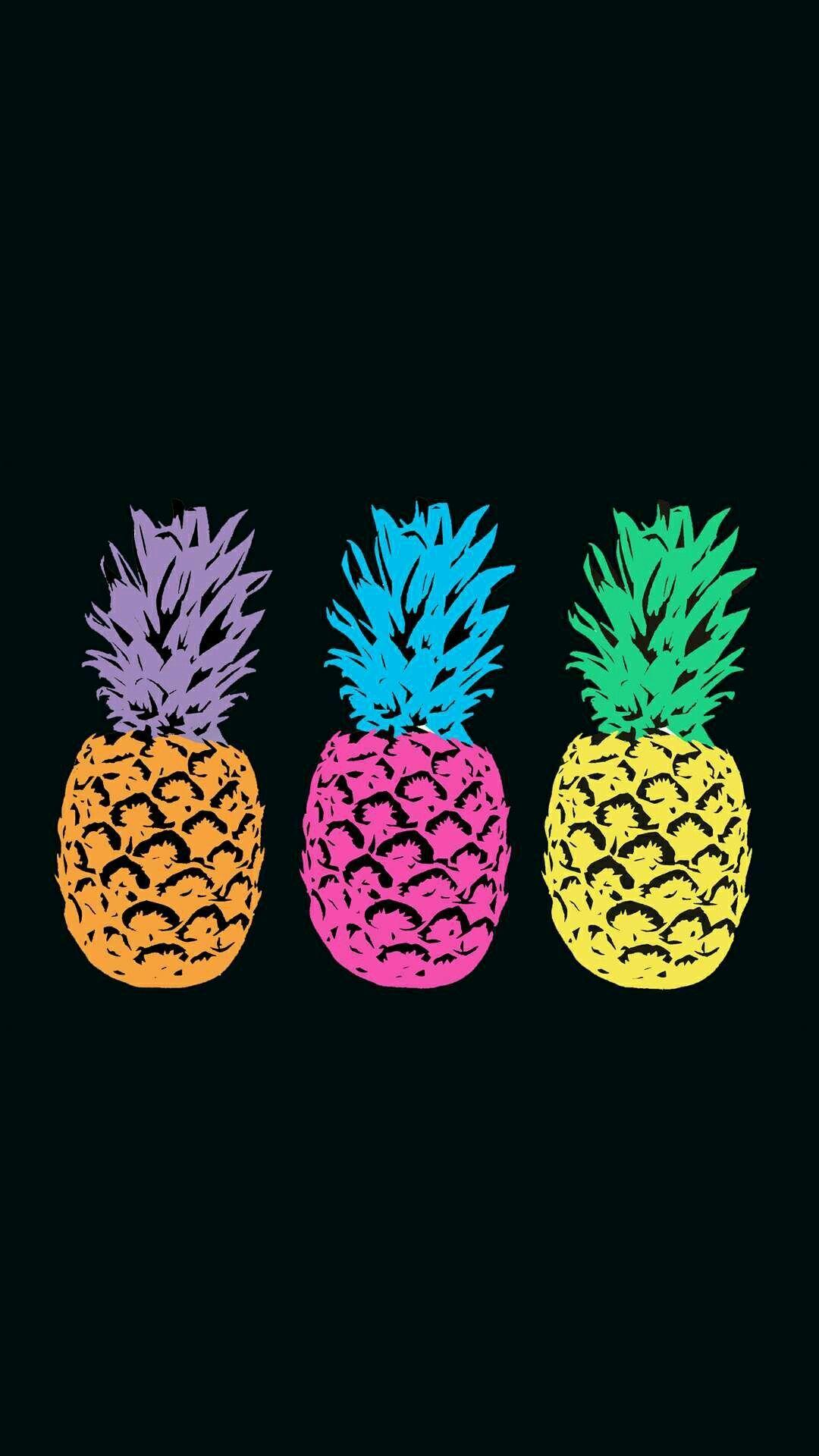 1080x1920 Dứa neon pop nghệ thuật nền đen.  POP năm 2019 https://wallpaperaccess.com/full/1659748.jpg