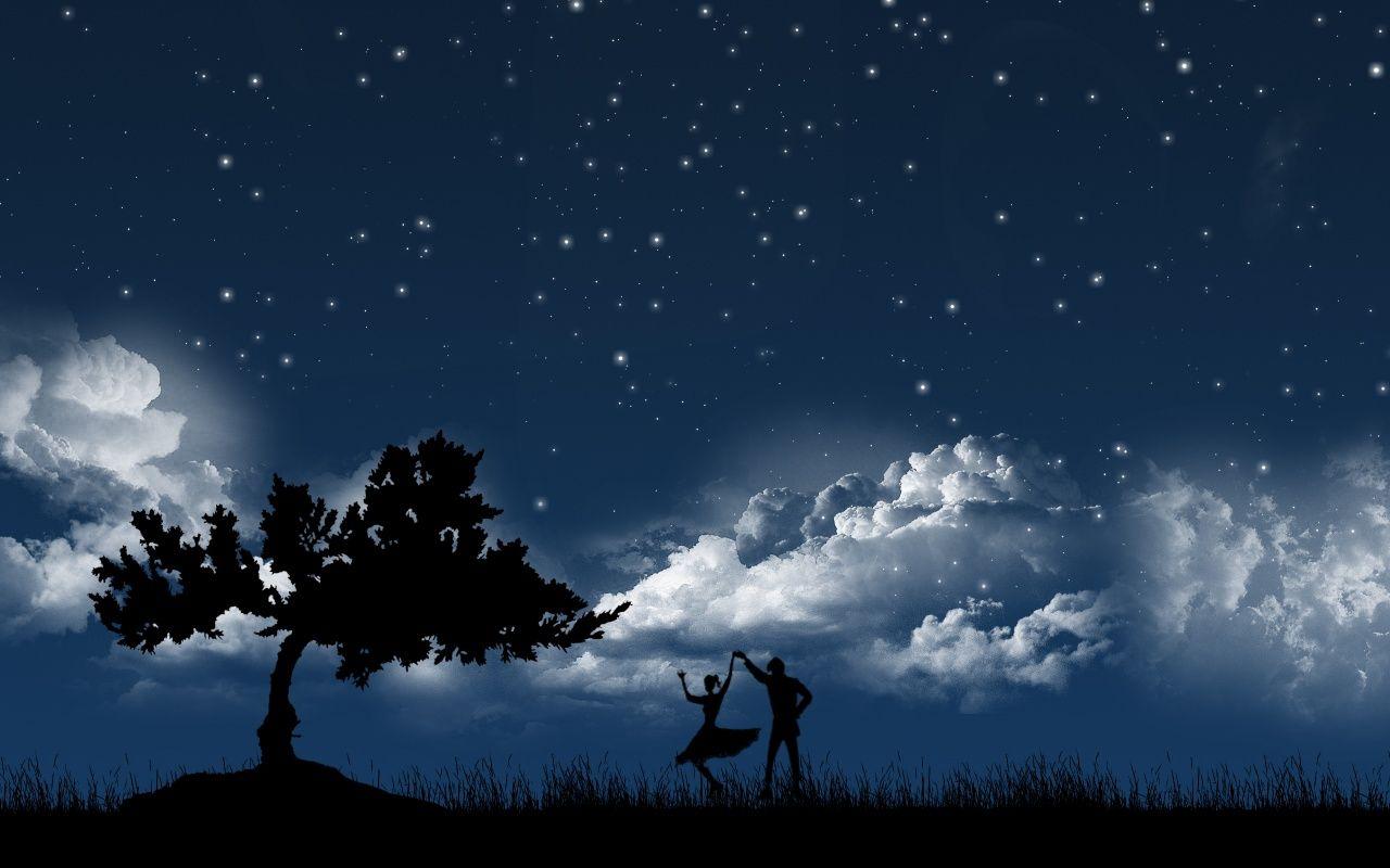 1280x800 Magazine Wallpaper: Moonlight Lovers Wallpaper Moon Background