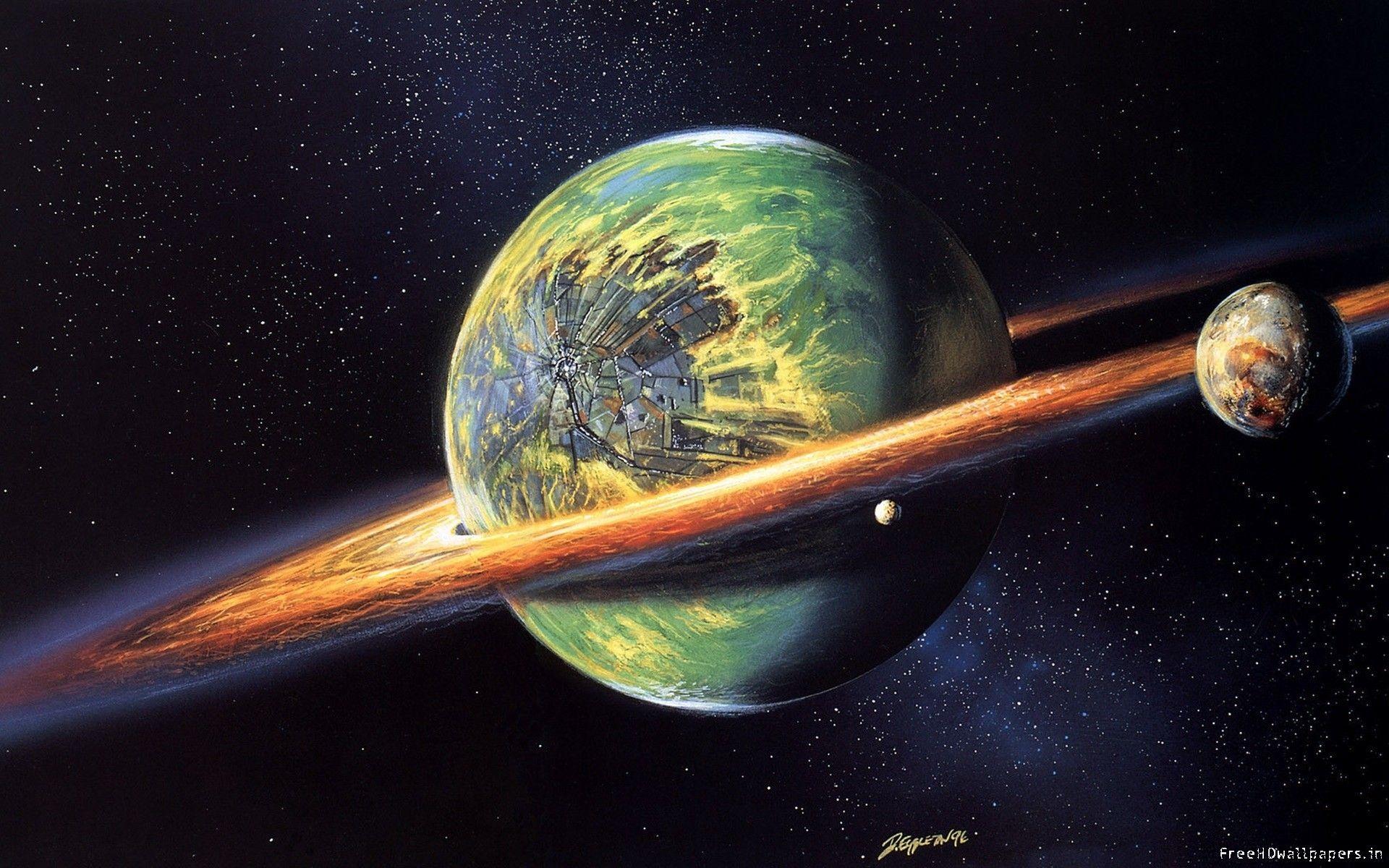 1920x1200 Rings of Saturn Band Wallpaper