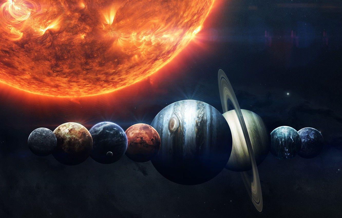 1332x850 Wallpaper The sun, Saturn, The moon, Space, Star, Earth, Planet