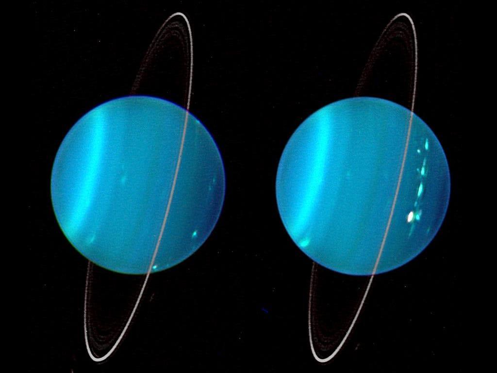 1024x768 Uranus has 13 invisible rings that glow warm in new image