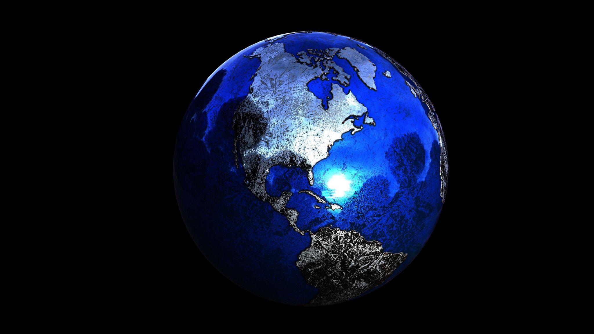 2048x1152 Download wallpaper 2048x1152 planet, sphere, globe, 3D