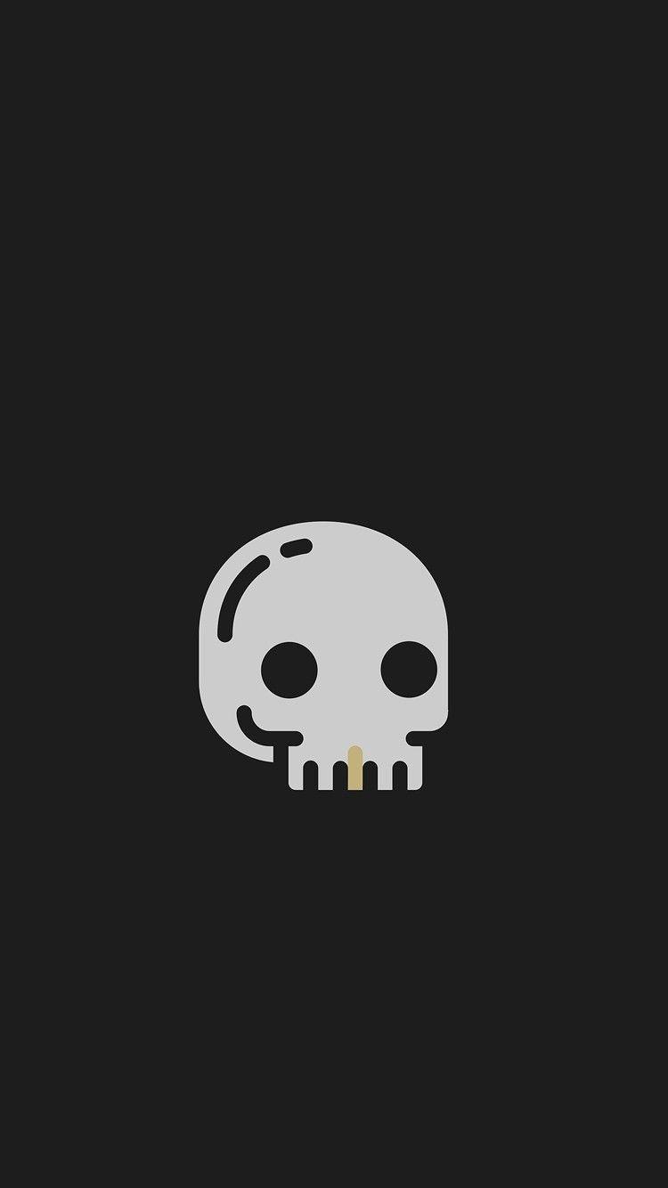 750x1334 ↑↑TAP AND GET THE FREE APP! Art Black Skull Minimalistic