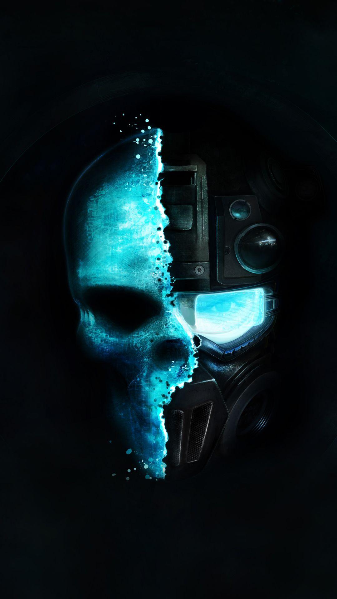 1080x1920 Half Skull iPhone Wallpaper HD