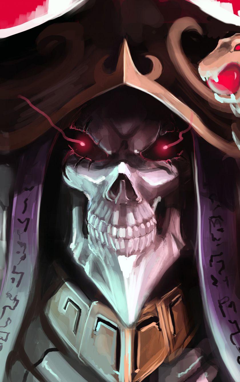 840x1336 Download 840x1336 wallpaper skull, overlord, artwork, king