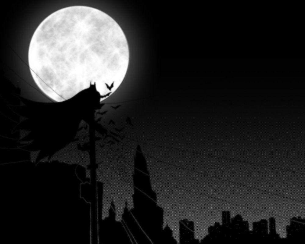 1000x800 Black and White Batman Wallpaper