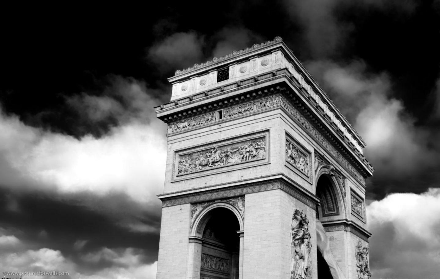 1440x913 Black White Paris Wallpaper