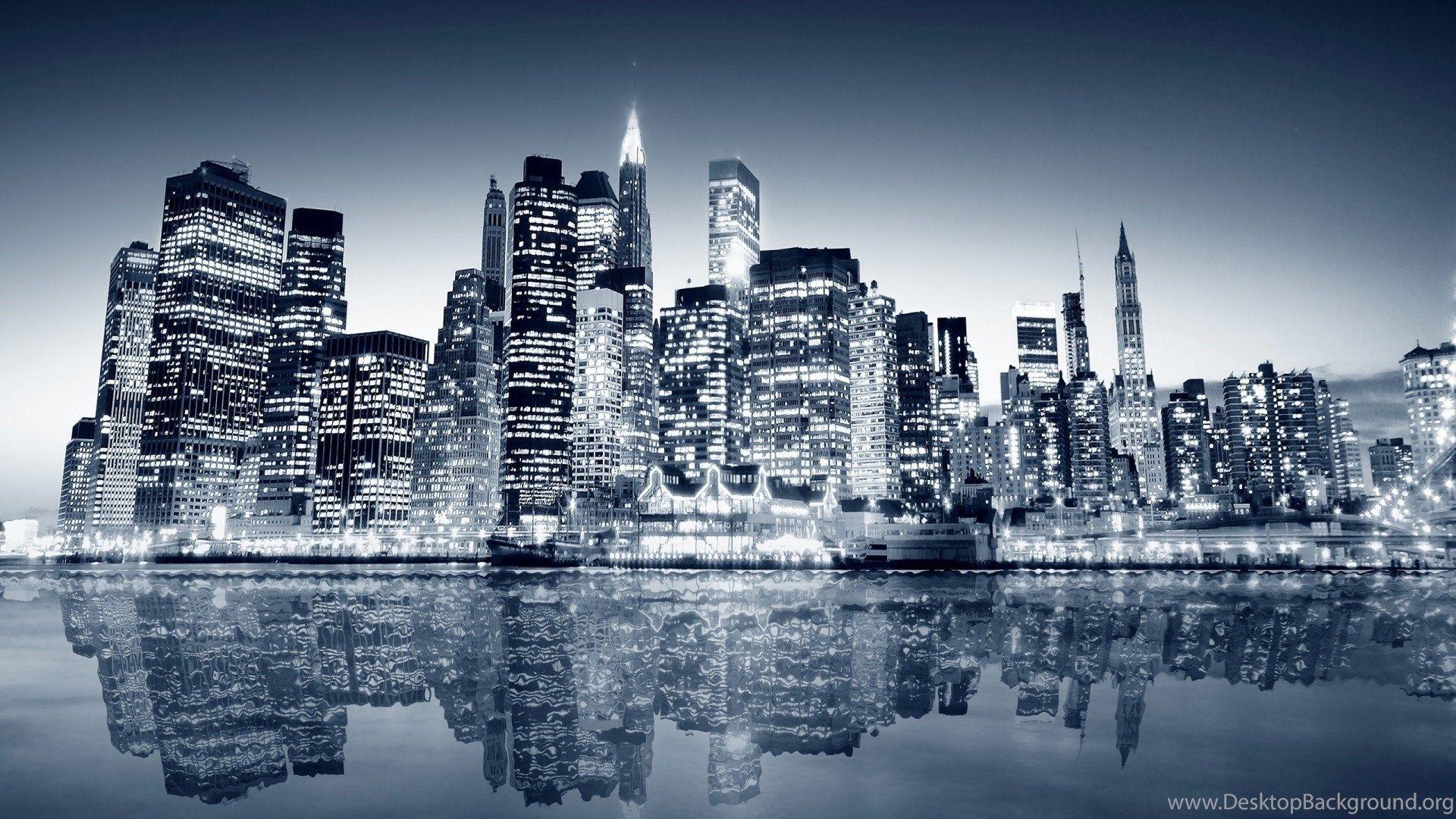 1920x1080 High Resolution Black And White New York Skyline Wallpaper