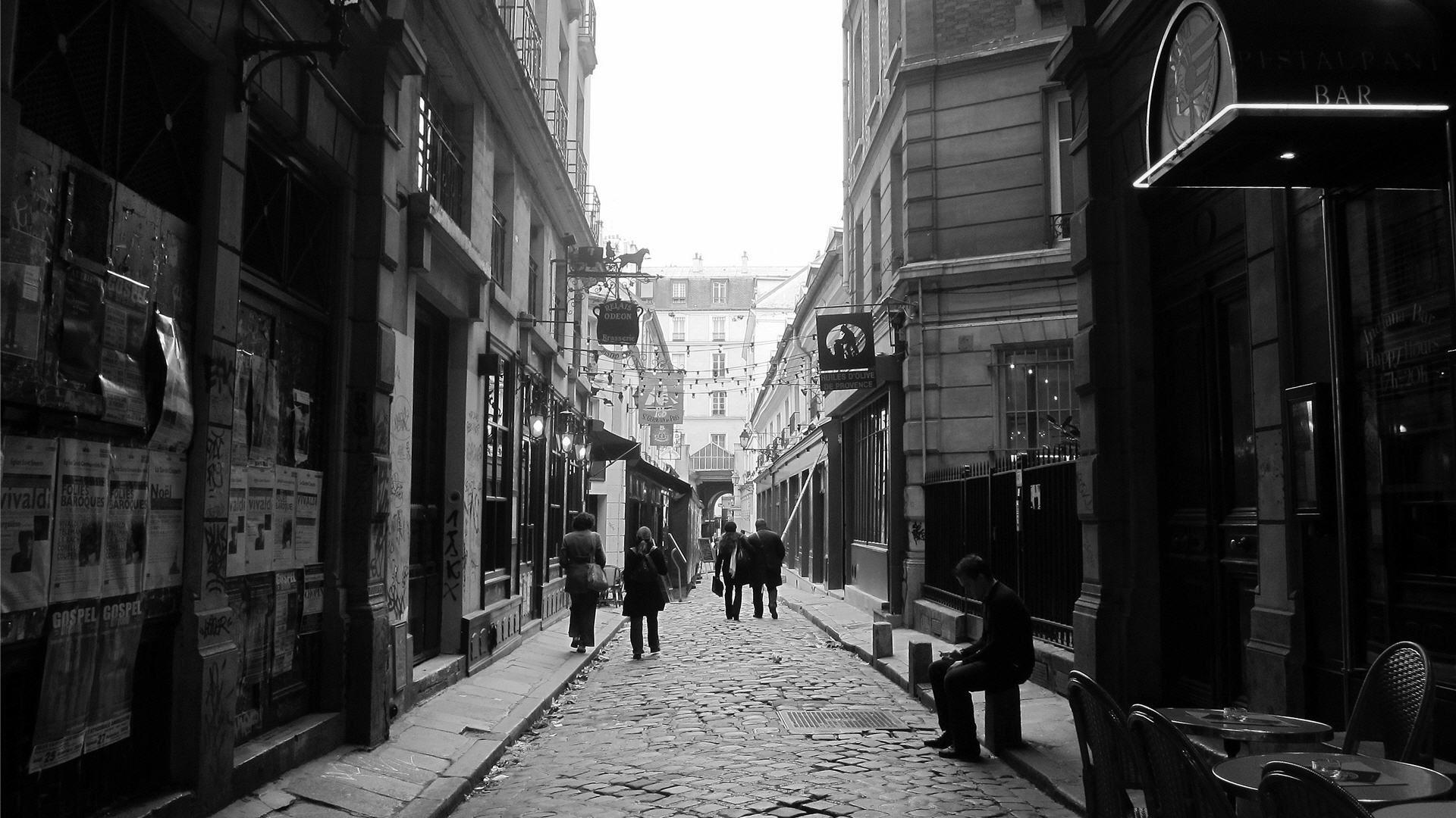 1920x1080 Paris Wallpaper Black And White