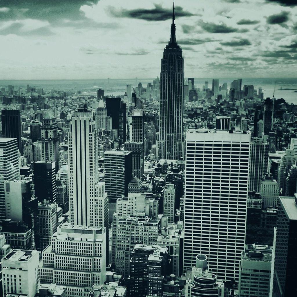 1024x1024 Black And White New York iPad Wallpaper Free Download