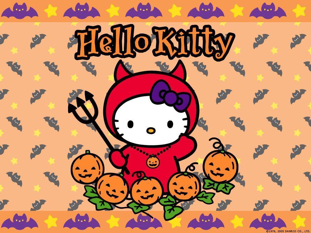 1024x768 Hello Kitty Halloween Wallpaper