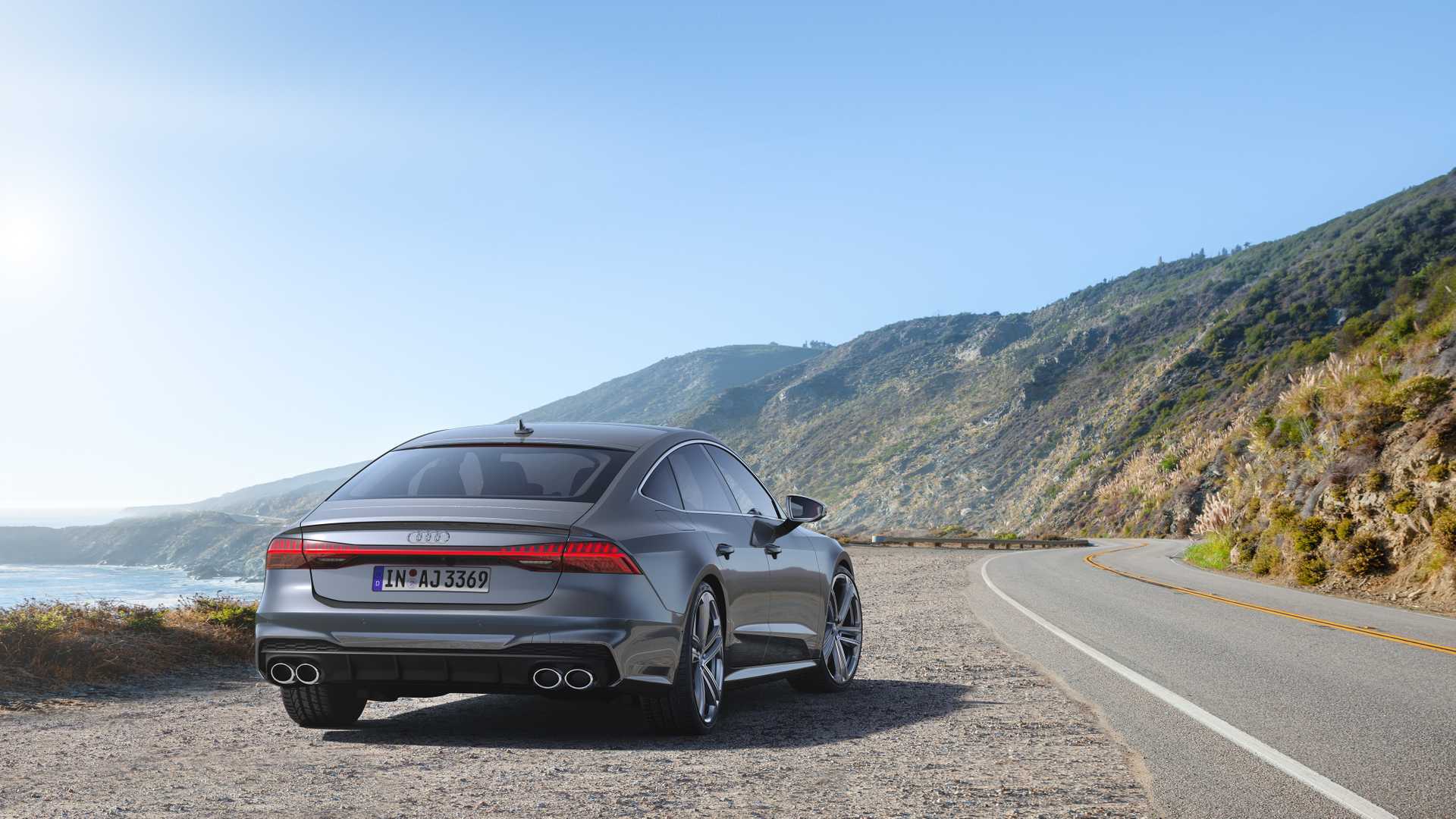 1920x1080 Audi S7 Sportback TDI (Color: Daytona Grey) Rear
