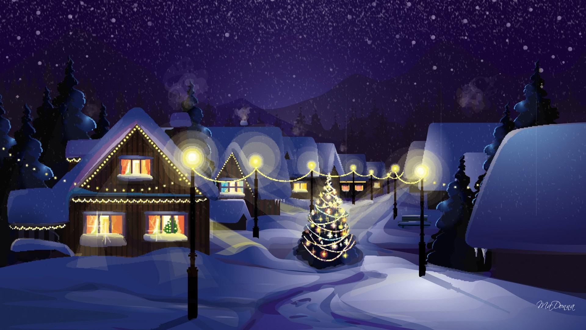 1920x1080 Christmas Village Wallpaper