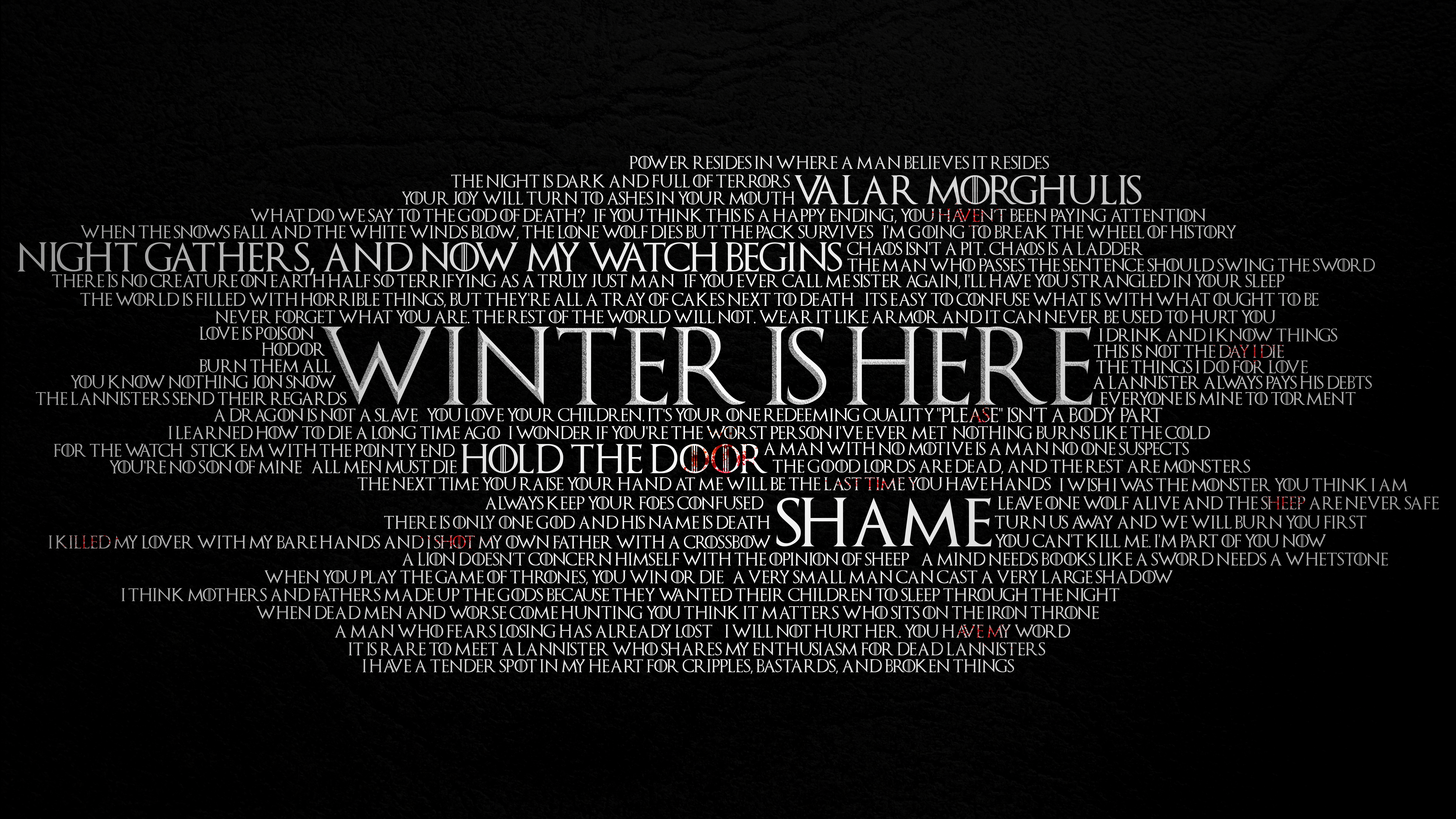 7680x4320 SPOILERS Simple Typography Wallpaper I Made A While Back