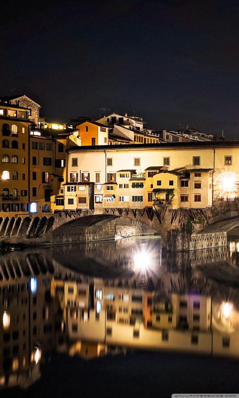 768x1280 Ponte Vecchio at night, Florence, Italy ❤ 4K HD Desktop