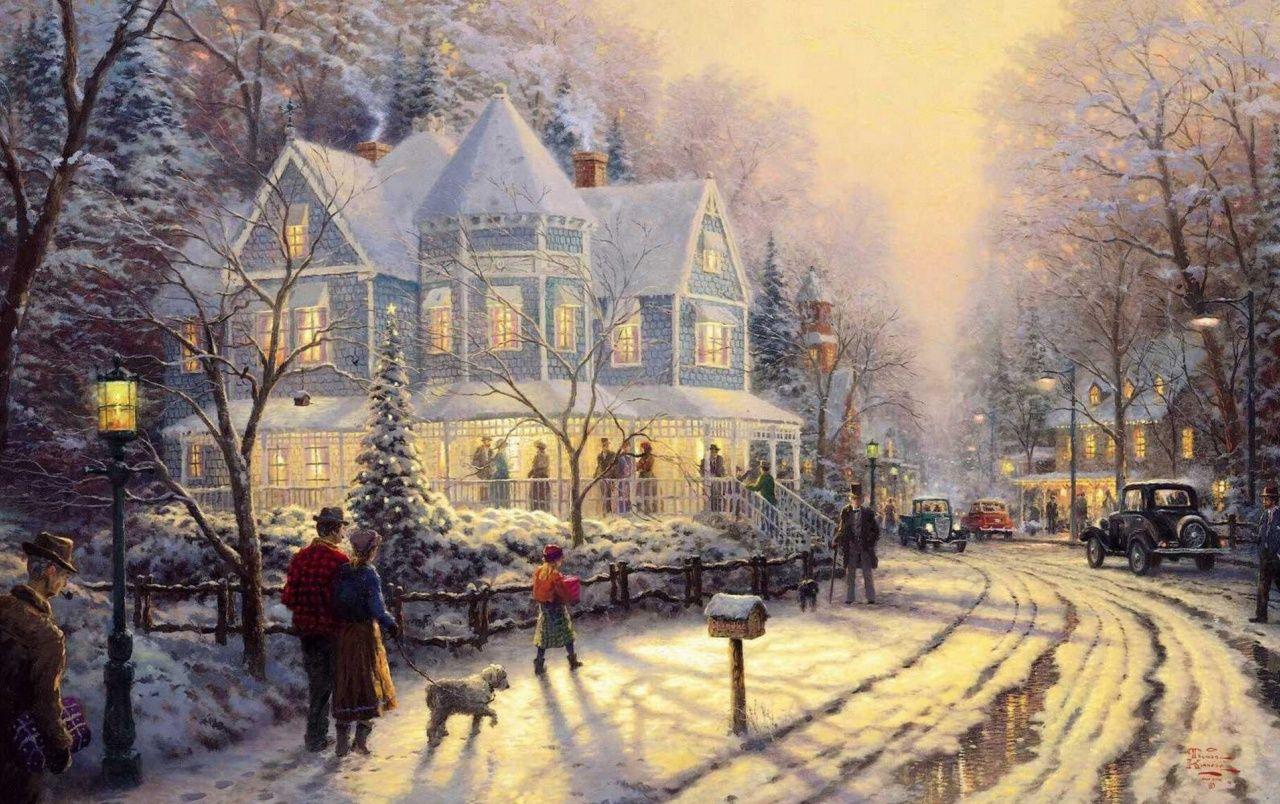 1280x804 Snow in Town wallpaper. Snow in Town