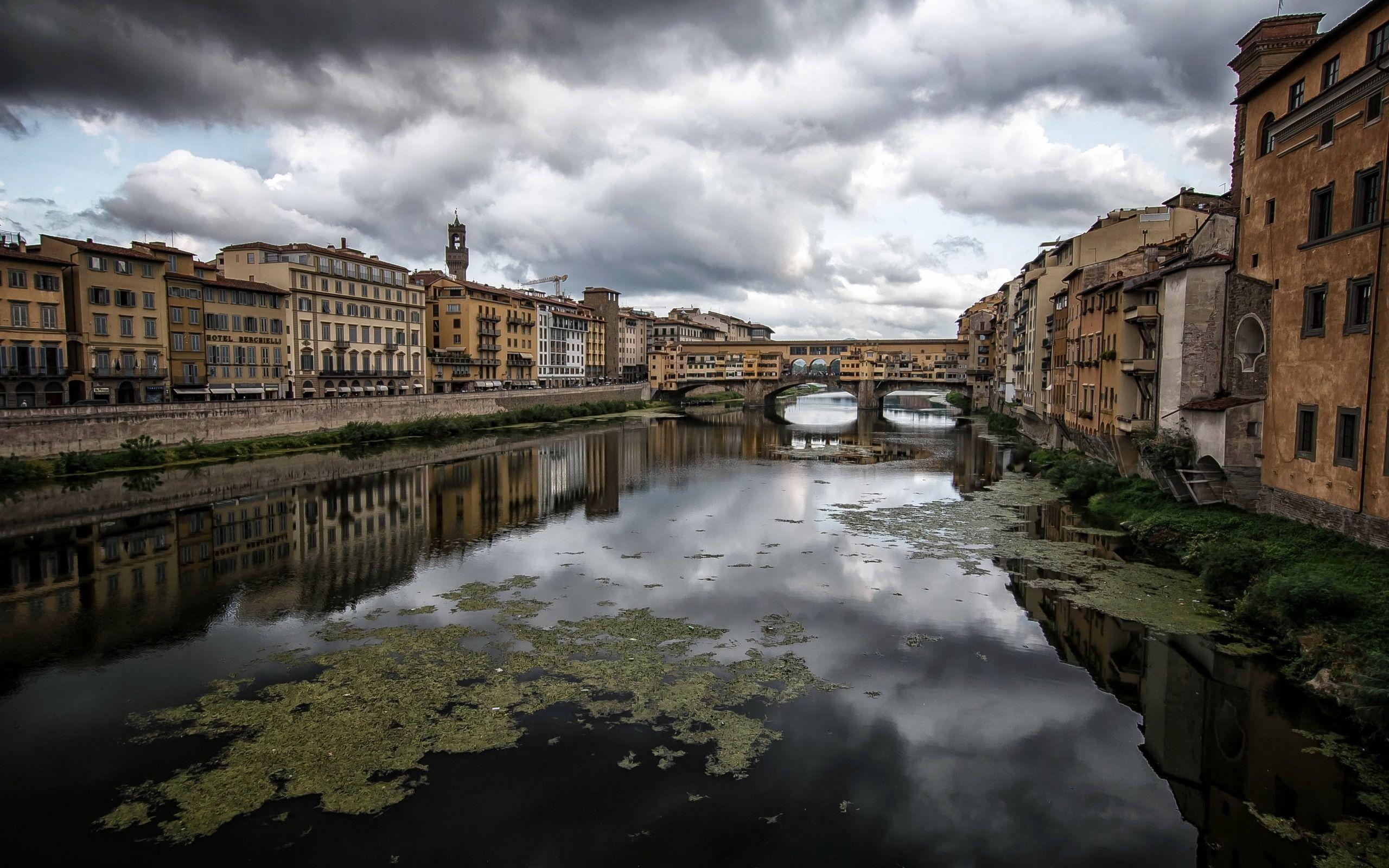 2560x1600 Download wallpaper Ponte Vecchio, Florence, river Arno