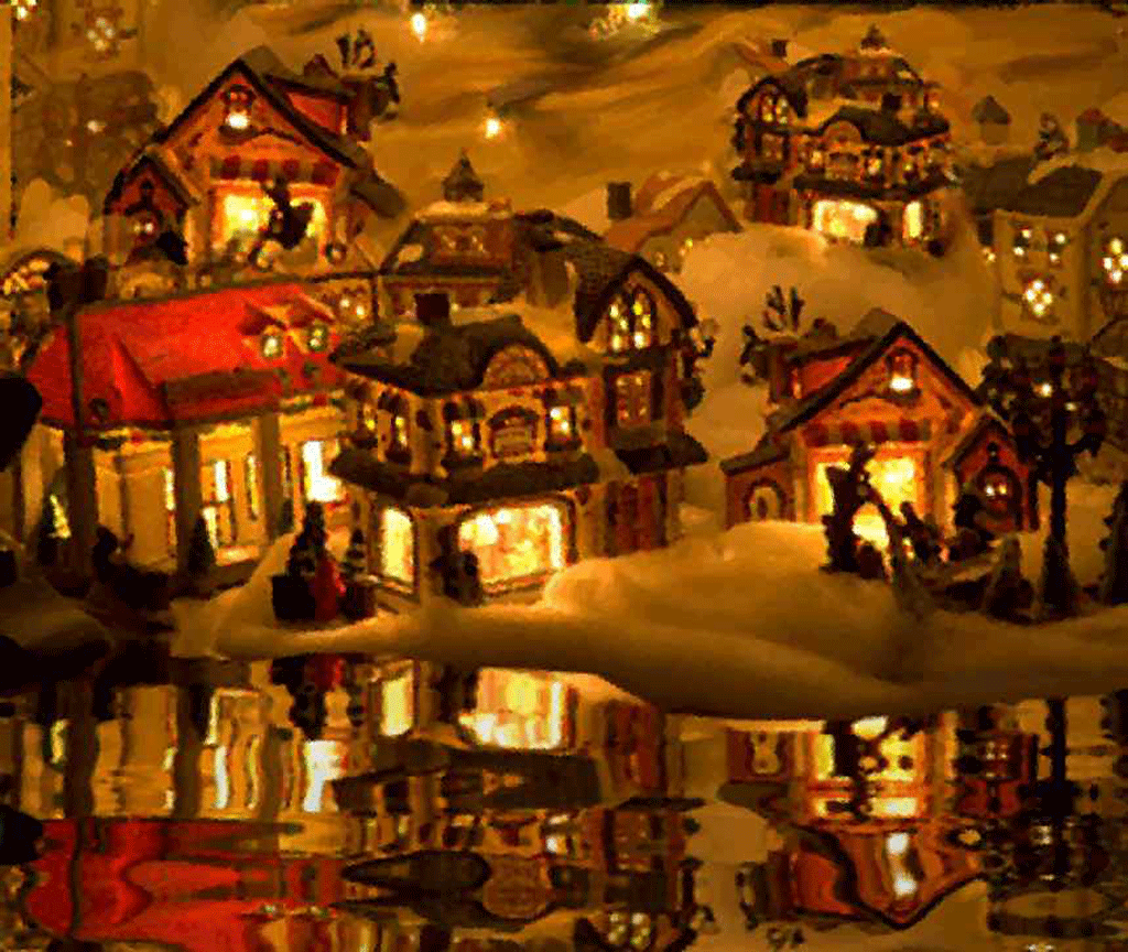 1024x864 Christmas Village Wallpaper