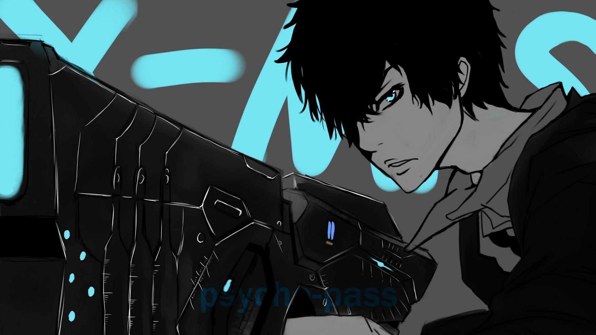 1920x1080 Aqua Eyes Black Hair Psycho Pass Kougami Shinya Wallpaper