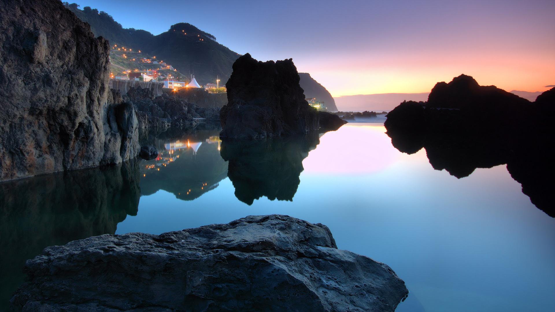 1920x1080 wallpaper Porto Moniz, Madeira Island, Portugal HD